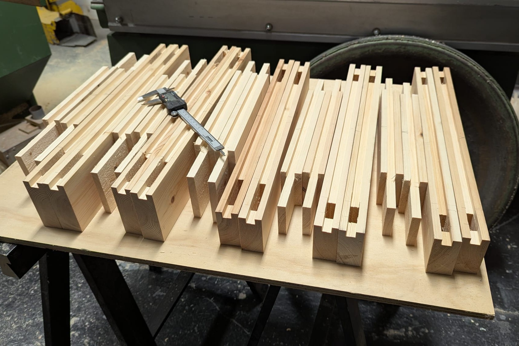 Architectural panels in the process of being made